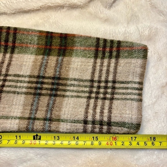 Vintage Evan Picone Top Sz 6 Wool Blend Snap-Up Plaid Tan Brown Long Sleeves - Picture 14 of 14
